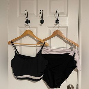 Xxl Womens la vie en  rose bathing suit swim bikini black and white